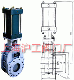 干灰閘閥外形及結構尺寸示意圖