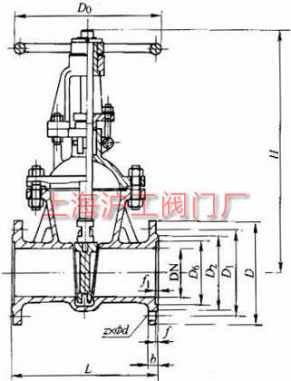 Z40H��Z40Y��Z40W �� PN40��PN63 ���Шʽ�l�y���μ��Y���ߴ�ʾ��D