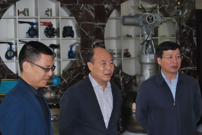 公司黨支部書記楊猛(右)、嘉定區副區長朱建江(中)、華亭鎮黨委書記沈培新